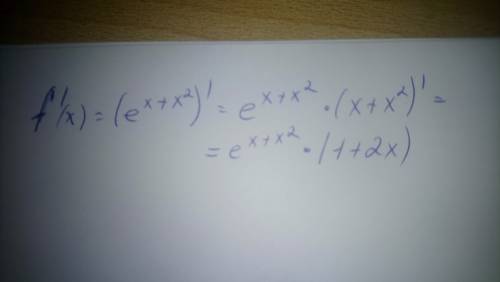 Найдите производную функции: f(x)=eˣ+ˣ²