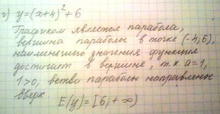 Областью значений какой из данных функций есть промежуток вида [ a; + бесконечность) , где а - какое