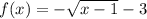 f(x)=-\sqrt{x-1} -3