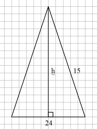 Найдите площадь равнобедренного треугольника, если его боковая сторона равна 15, а основание равно 2