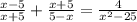 \frac{x-5}{x+5}+ \frac{x+5}{5-x} = \frac{4}{x^2-25}