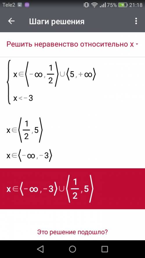 Розвязать неравенство: (x-5)(2x-1)(x+3)< 0