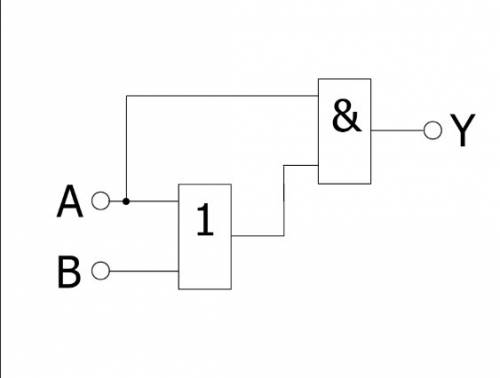 Составить по логическому выражению логическую схему y=(a^b)& a