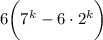 6\bigg(7^k-6\cdot 2^k\bigg)