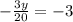 - \frac{3y}{20} =-3