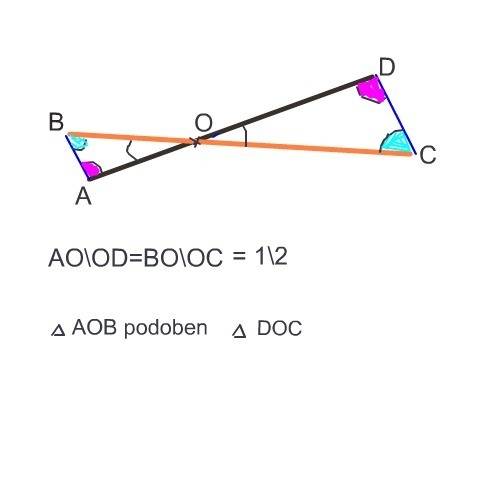 Равные отрезки ad и bc пересекаются в точке о так, что ас=bd.доказать, что ао=во