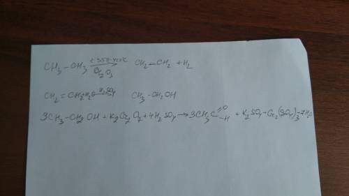 Составить цепочку уравнений алкан - алкен - спирт - альдегид