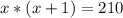 x*(x+1)=210