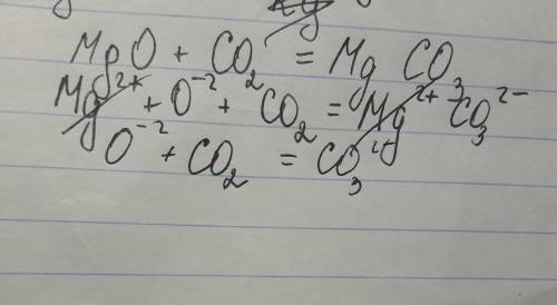 Полное и краткое ионное уравнение mgo+co2=mgco3