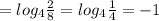 =log_4 \frac{2}{8}=log_4 \frac{1}{4}=-1