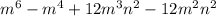 m^{6}-m^{4} +12m^{3}n^{2} -12m^{2}n^{2}