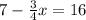 7-\frac{3}{4}x=16