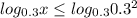 log_{0.3} x \leq log_{0.3} 0.3^2