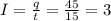 I= \frac{q}{t} = \frac{45}{15} = 3