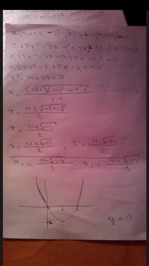 Решите 1) x(0,25x-.5x+1)(0.5-1)=0 ! 2) 5(2+x)в 3степени -5x в 3степени=28x+30x во 2 степени