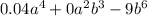 0.04a^4+0a^2b^3-9b^6