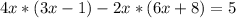 4x*(3x-1)-2x*(6x+8)=5