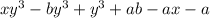 xy^3-by^3+y^3+ab-ax-a