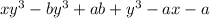 xy^3-by^3+ab+y^3-ax-a