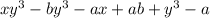 xy^3-by^3-ax+ab+y^3-a