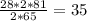 \frac{28*2*81}{2*65} = 35