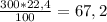 \frac{300*22,4}{100} = 67,2