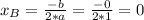 x_{B} = \frac{-b}{2*a} = \frac{-0}{2*1} =0