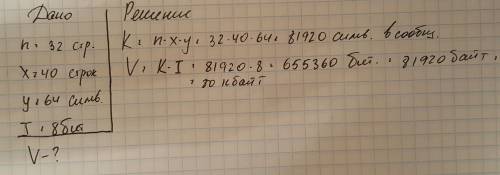 Статья, набранная на компьютере, содержит 32 страницы, на каждой странице 40 строк, в каждой строке