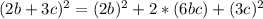 (2b+3c)^2=(2b)^2+2*(6bc)+(3c)^2