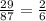 \frac{29}{87} = \frac{2}{6}