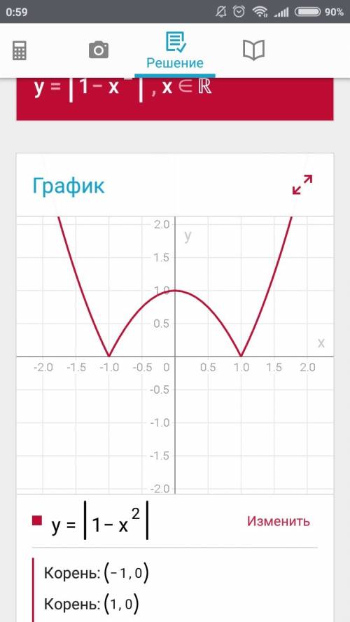 Построить график функции: 1)y = |1 - x^2| 2) y = |x^2 - 5x + 6| можно с объяснением,