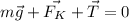 m\vec{g}+\vec{F_K}+\vec{T}=0