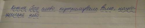 Синтаксичний розбір речення кожне його слово - підтримувало волю, націолнальне небо.