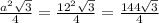 \frac{a^{2}\sqrt{3}}{4}=\frac{12^{2}\sqrt{3}}{4}=\frac{144\sqrt{3}}{4}