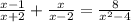 \frac{x-1}{x+2} + \frac{x}{x-2} = \frac{8}{x^2-4} \\ \\