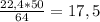 \frac{22,4*50}{64} = 17,5