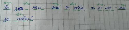 Ты за ней она от тебя ты от неё она за тобой. подчеркните члены предложения
