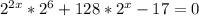 2^{2x}* 2^{6}+128* 2^{x}-17=0