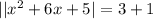 ||x^2+6x+5|=3+1