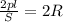 \frac{2pl}{S} = 2 R