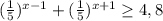 ( \frac{1}{5} )^{x-1}+ ( \frac{1}{5} )^{x+1 } \geq 4,8