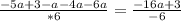 \frac{-5a+3-a-4a-6a}{*6} = \frac{-16a+3}{-6}