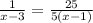 \frac{1}{x-3}=\frac{25}{5(x-1)}