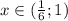 x \in ( \frac{1}{6};1)