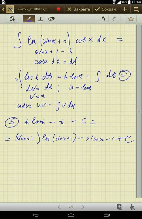 Найдите все первообразные для функции f(x)= (ln sinx+1) cosx (ответ знаю покажите решение )