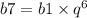 b7 = b1 \times {q}^{6}