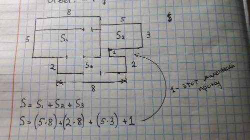 Все ! придумайте план квартиры с любыми значениями и посчитайте ее площадь !