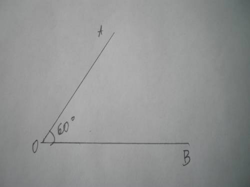 Построив угол aob,измерьте его градусную меру и запишите результат измерений. : з