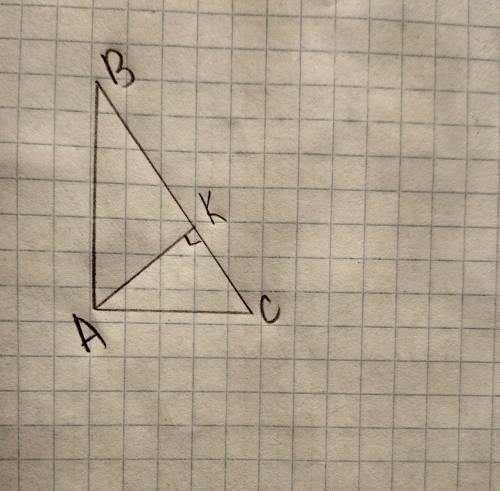 Постройке прямоугольный треугольник катету и высоте,проведённой к гепотенузе