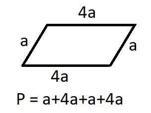 Определите стороны параллелограмма, если его периметр равен 60 м, а одна из сторон в 4 раза больше д